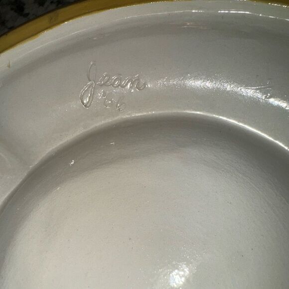 Homemade 1966 vintage ceramic cheese server with mouse topper lid